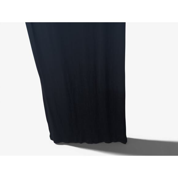 SKIMS Ribbed Long Sleeve Bodycon Maxi Dress Black Size XL Stretchy Form Fitting - Picture 4 of 13